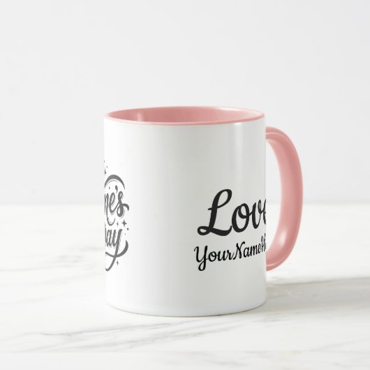 Personalized Happy Valentine's Day Custom Mug Tasse (VorderseiteRechts)