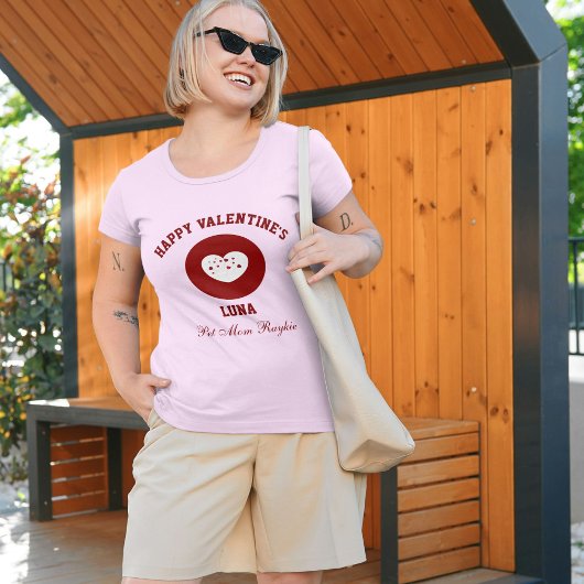 Personalized Happy Valentine's Day Red Pink T-Shirt