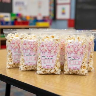 Personalized “Have a Poppin’ Valentine’s Day” Kids Aufkleber