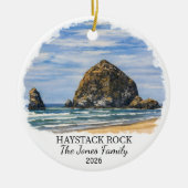 Personalized Haystack Rock Ornament, Custom Oregon Keramik Ornament (Vorne)