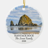 Personalized Haystack Rock Ornament, Custom Oregon Keramik Ornament (Vorne)