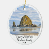 Personalized Haystack Rock Ornament, Custom Oregon Keramik Ornament (Links)