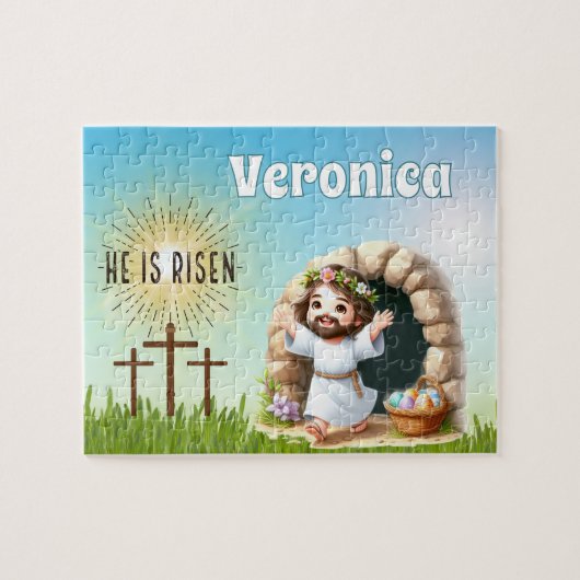 Personalized He Is Risen Easter Puzzle (Horizontal)