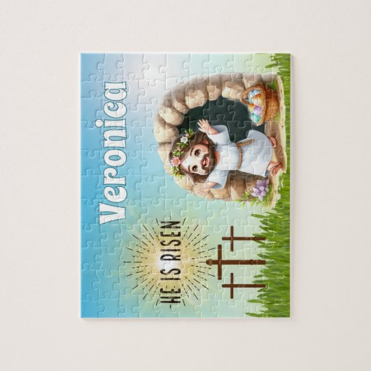 Personalized He Is Risen Easter Puzzle (Vertikal)