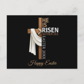 Personalized He Is Risen Happy Easter Christian Postkarte (Vorderseite)