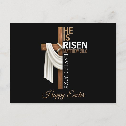 Personalized He Is Risen Happy Easter Christian Postkarte (Vorderseite)