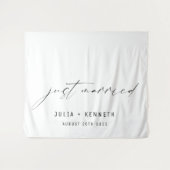 Personalized Head Table Decor Just Married Wedding Wandteppich (Vorderseite (Horizontal))