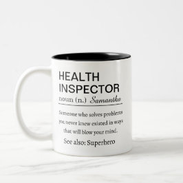 Personalized Health Inspector  Definition Zweifarbige Tasse