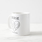 Personalized Heart Angel Nurse Mug Kaffeetasse (Vorderseite Links)