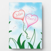   Personalized Heart Balloon Couple Name Plaque    Fotoplatte (Vorderseite)
