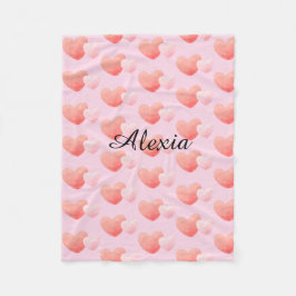 Personalized Heart Blanket Custom Name Fleecedecke