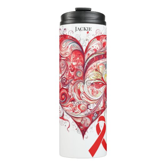 Personalized Heart Disease Awareness  Thermosbecher (Vorderseite)