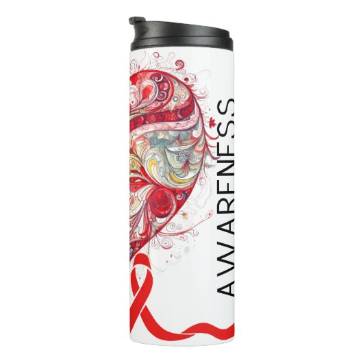 Personalized Heart Disease Awareness  Thermosbecher (Nach rechts gedreht)