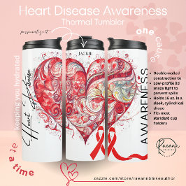Personalized Heart Disease Awareness Thermosbecher