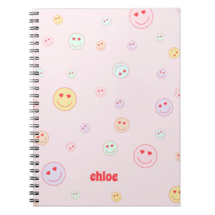 Personalized Heart Eyes Happy Face  Notebook Notizblock