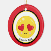 Personalized Heart Eyes Love Emoji Ornament (Links)