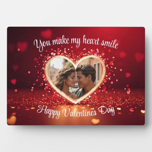 Personalized Heart Photo Frame Fotoplatte (Vorderseite)
