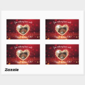 Personalized Heart Photo Frame Rechteckiger Aufkleber (Blatt)