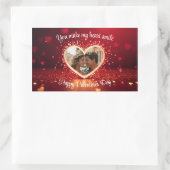 Personalized Heart Photo Frame Rechteckiger Aufkleber (Tasche)