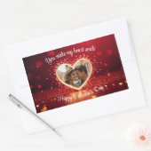 Personalized Heart Photo Frame Rechteckiger Aufkleber (Umschlag)