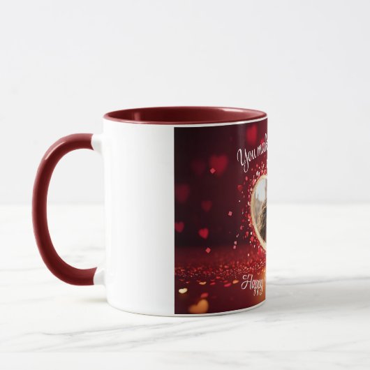 Personalized Heart Photo Frame Tasse (Links)