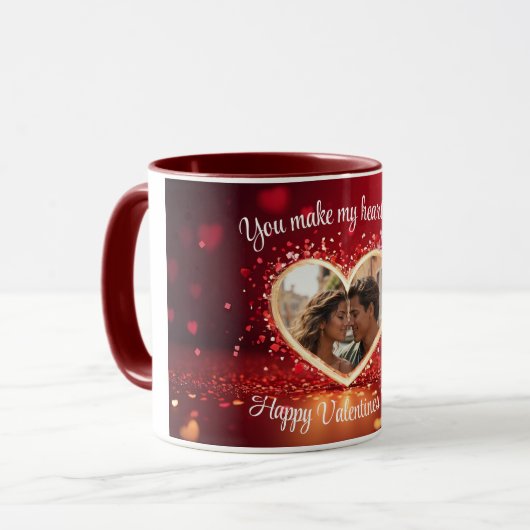 Personalized Heart Photo Frame Tasse (Vorderseite Links)