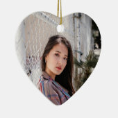 Personalized Heart Photo Ornament Birthday Message (Rechts)