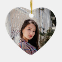Personalized Heart Photo Ornament Birthday Message