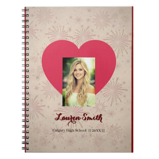 Personalized Heart Photo Spiral Notebook Notizblock (Vorderseite)