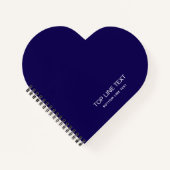 Personalized Heart Shaped Navy Notebook Custom Tex Notizblock (Vorderseite)