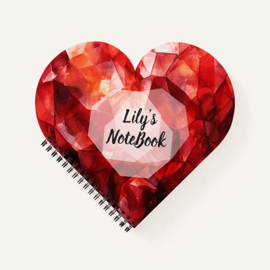 Personalized Heart Spiral NoteBook For Work& Study Notizblock (Vorderseite)
