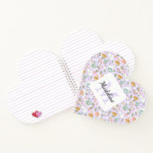 Personalized Heart Tea & Bookish Cats Pastel Girly Notizblock (Innenseite)