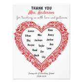 Personalized Heart Teacher Gift Poster (Vorne)