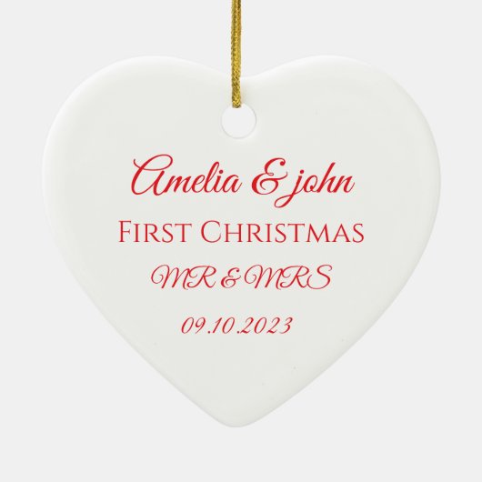 Personalized Heart Wedding Ornament (Hinten)