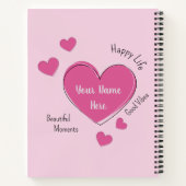 Personalized Hearts Spiral Notebook Sketchbook Notizblock (Rückseite)