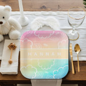 Personalized Heavenly Angel Halo Cloud  Rainbow  Pappteller