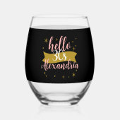 Personalized Hello 30 Birthday Design Weinglas Ohne Stiel (Rückseite)