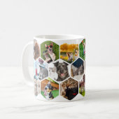 Personalized Hexagon Pet Photo Collage Dog & Cat L Kaffeetasse (Vorderseite Links)