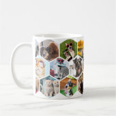 Personalized Hexagon Pet Photo Collage Dog & Cat L Kaffeetasse (Links)
