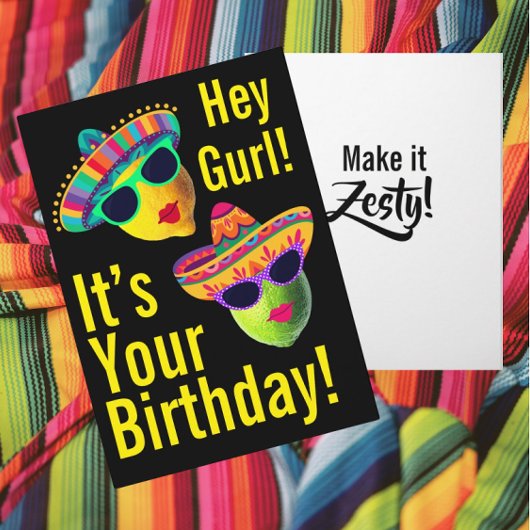Personalized Hey Gurl Funny Lemon Lime Karte