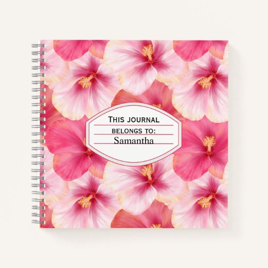 Personalized Hibiscus Floral Journal Notizblock (Vorderseite)