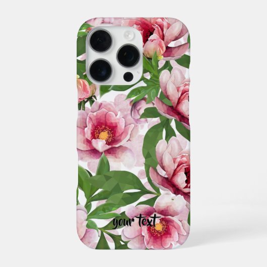 Personalized High-Poly Peony Phone Case iPhone Hülle (Rückseite)