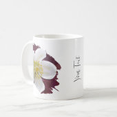 Personalized High-Poly Winter Rose Brushstroke Kaffeetasse (Vorderseite Links)