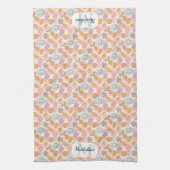 Personalized High Tea Florals Monogram Pastel Geschirrtuch (Vertikal)