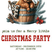 Personalized highland cow festive party invite einladung