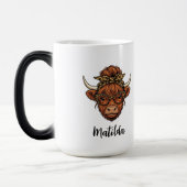 Personalized Highland cow messy bun  Verwandlungstasse (Links)
