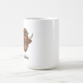 Personalized Highland cow messy bun  Verwandlungstasse (Zentrum)