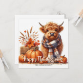 Personalized highland cows thanksgiving card  karte (Vorderseite/Rückseite Beispiel)