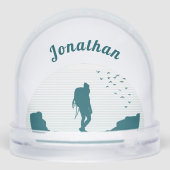 Personalized Hiker Silhouette Snow Globe Gift Schneekugeln (Rückseite)