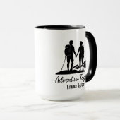 Personalized Hiking Couple Silhouette Minimalist Tasse (VorderseiteRechts)